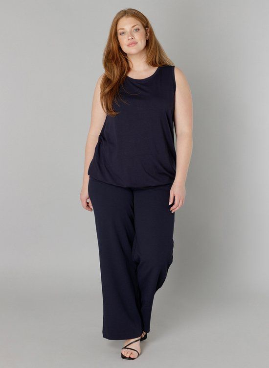 BASE LEVEL CURVY Yasmina Top - Dark Blue - 10XL (60)