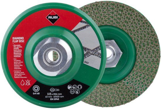 Rubi Flap Disc Diamant Lamellenschijf 115 mm Korrel 50/60