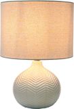 Merkloos Relaxdays Tafellamp Chevron - 42xØ30 cm - wit - met chevron-patroon
