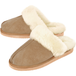 ESMARA MEN Pantoufles en peau d’agneau Premium (marron, 44)