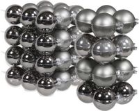 Merkloos / Sans marque Othmar Decorations Bv 52x stuks glazen kerstballen titanium grijs 6 en 8 cm mat/glans