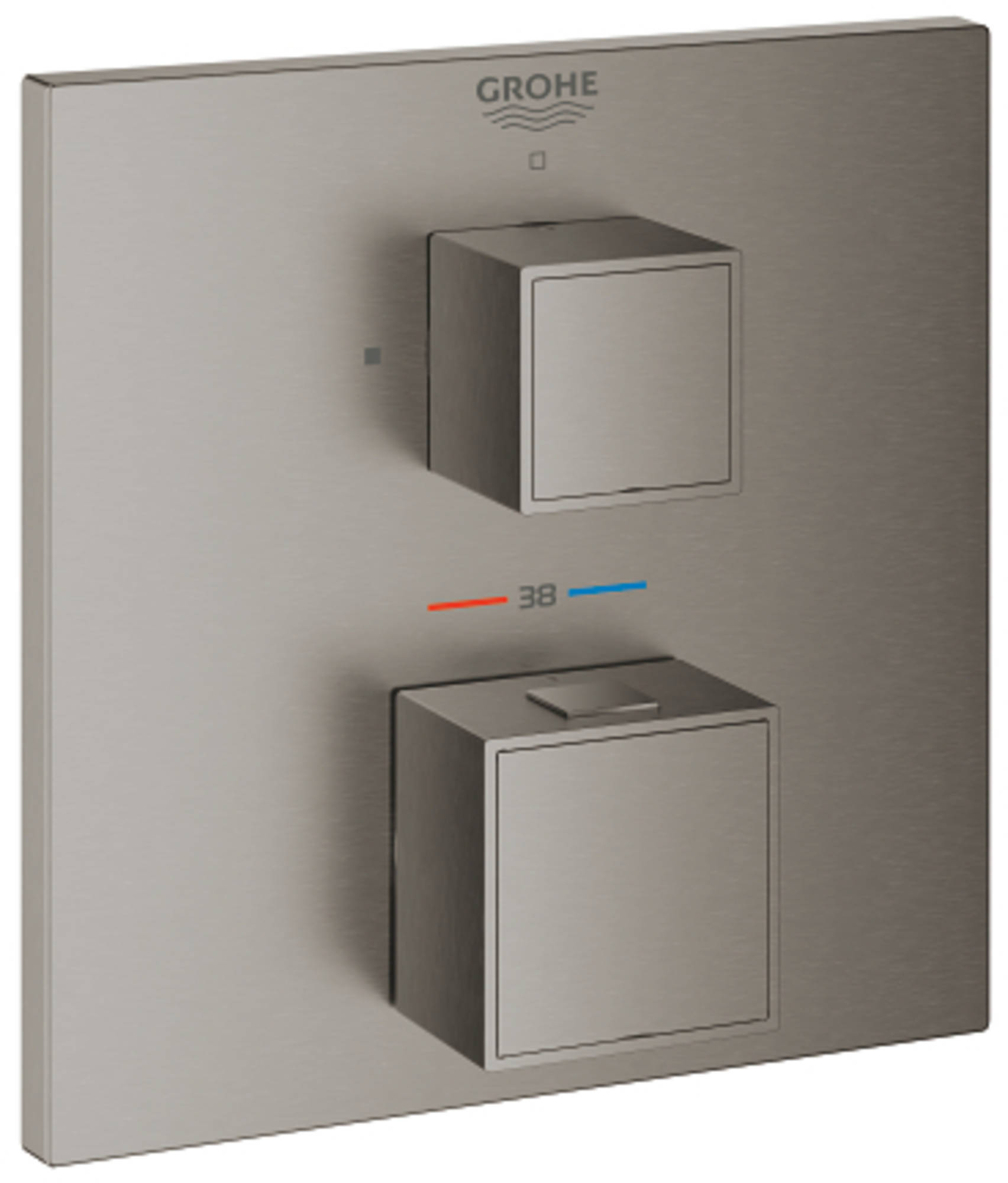 GROHE Grohtherm Cube Afbouwdeel 15,8x4,3x15,8 cm Hard Graphite Geborsteld