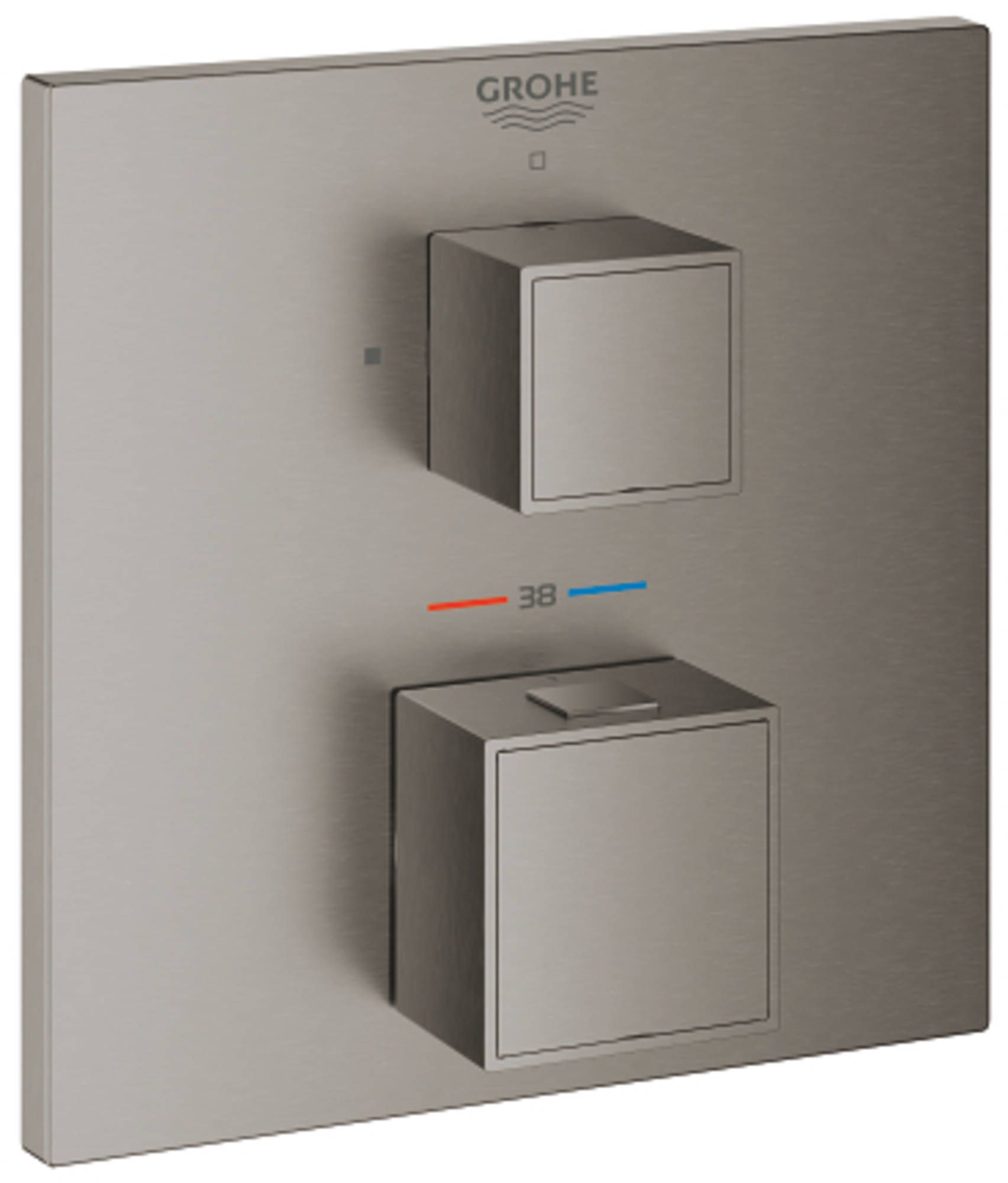 GROHE Grohtherm Cube Afbouwdeel - Hard Graphite Geborsteld