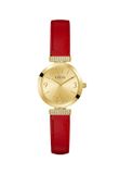 Guess Array Quartz Analoog Horloge Rood Kast Gemaakt Van 100% Roestvrij Staal En Een Bandje Van 100% Echt Leer 28 GW0614L6