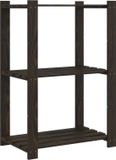 vidaXL Opbergrek - 3-laags - 60x38x90 cm - Massief Grenenhout - Zwart