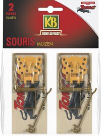 KB Home Defense Klassieke Houten Muizenval - Muizenklem - 2 stuks