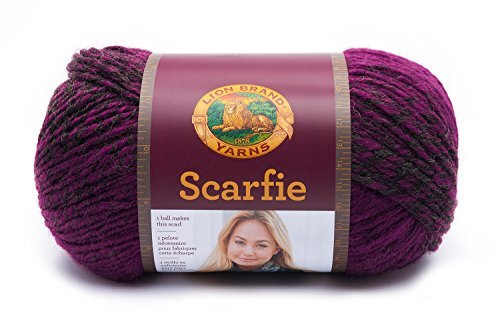 Lion Brand Yarn Company Lion Brand Garen Scarfie Garen, Acryl, Houtskool/Magenta