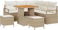 vidaXL Tuinbank Set Beige/Crèmewit Metaal 80x71x37 cm