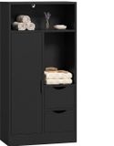 Homcom Badkamerkast - Spaanplaat - 50x25x100 cm - Zwart