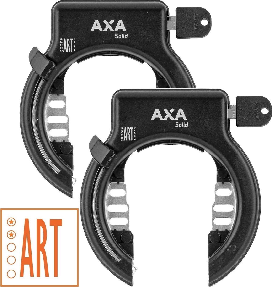 Axa Solid Ringslot - ART2 - Zwart - 2 Stuks - Multipack