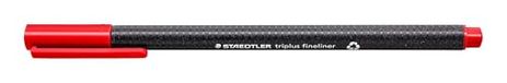 Staedtler Triplus Fineliner Superfine Puntpennen, 0,3 mm, Rood, Doos van 10