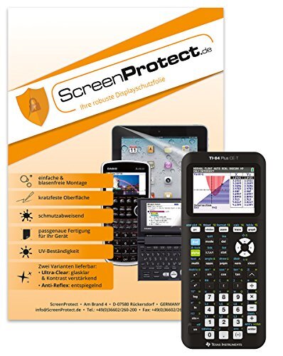 ScreenProtect Displaybeschermfolie UltraClear voor TI-84 Plus CE T/PY met rakel en microvezeldoek, SP TI 84+CE T UC