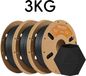Mattes filament PLA - filament pour imprimante 3D 1,75 mm - FDM - bobine de 3 kg - Haute précision dimensionnelle - Noir