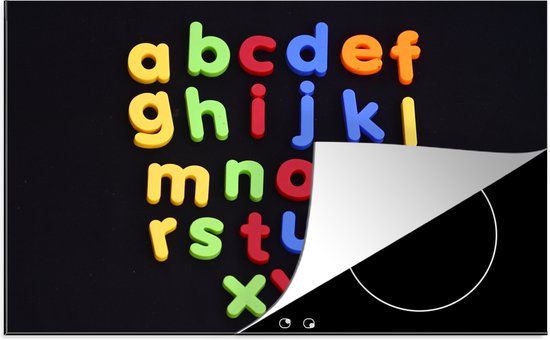 KitchenYeah® Inductie beschermer 77x51 cm - De gekleurde letters van het alfabet - Inductie beschermer