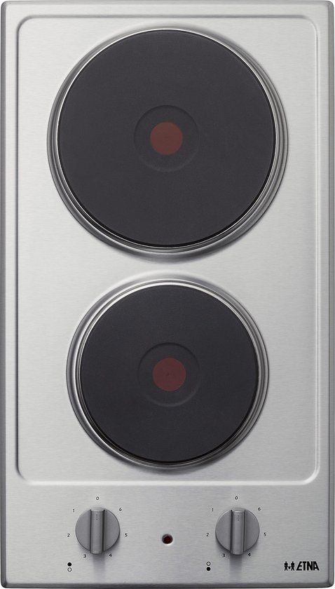 ETNA KE129RVS - Elektrische kookplaat - Inbouw - 2 kookzones - 29 cm - RVS - 1 fase
