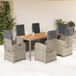 Prolenta Maison Exclusive Tuinset voor buiten, 7-delig, met kussens, grijs, van polyrotan