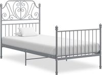 vidaXL Bedframe Metaal Grijs 100x200 cm