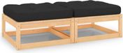 Maison Exclusive - Tuinstoel met kussens, 2 stuks. Gemaakt van massief grenenhout