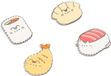 Grupo Erik Pusheen - Set Of 4 Sushi Roll Pin - Multicolours