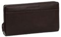 Elzusha - Portefeuille en cuir RFID avec fermeture éclair 19 cm, Marron