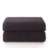 Top Towel Plus - Grote Badhanddoeken - Set van 2 - 50 x 100 cm - 100% Katoen - Zwart