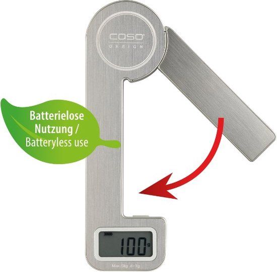 Caso Kitchen Ecostyle Keukenweegschaal - RVS - Zonder Batterijen