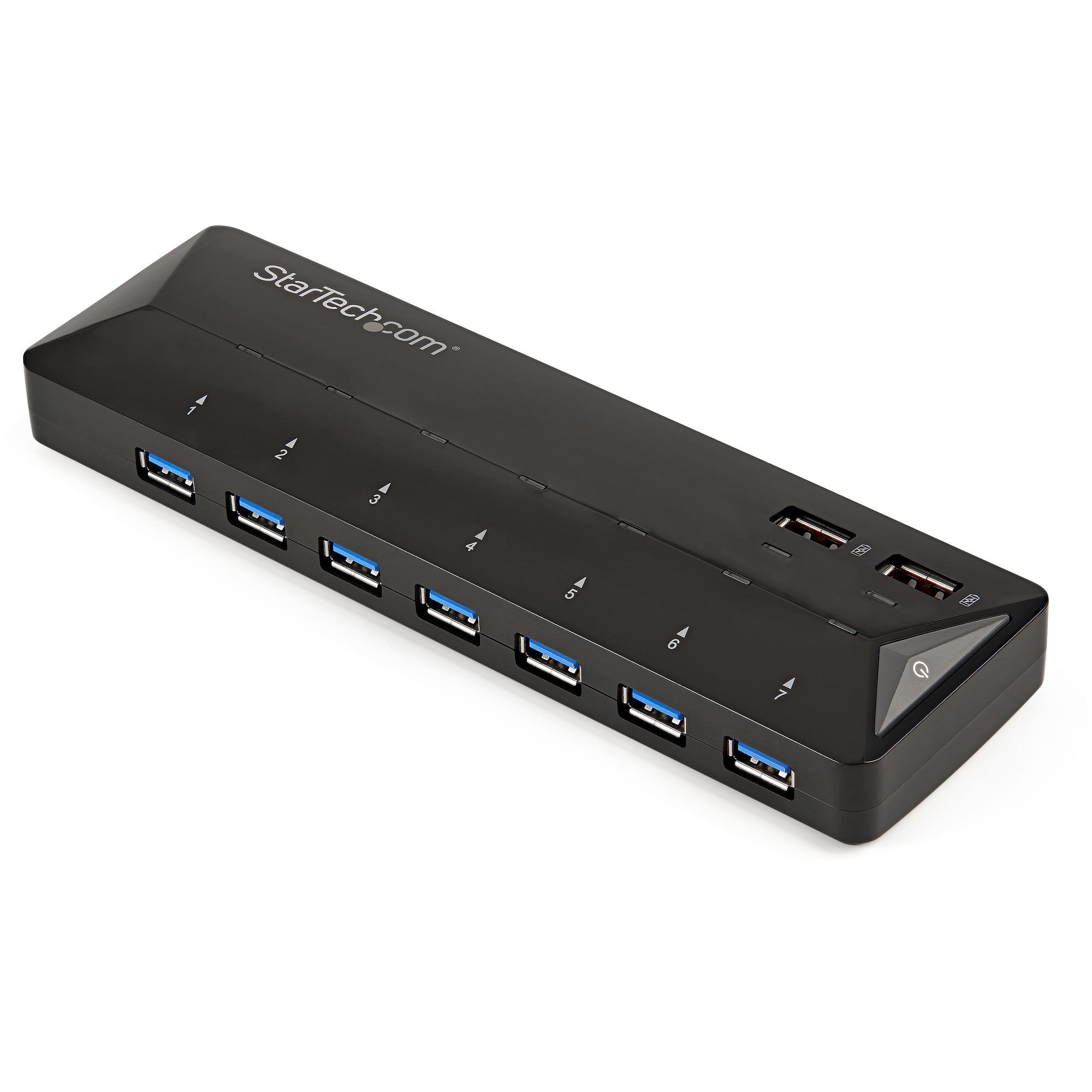 StarTech.com 9-Port USB 3.0 Hub - 5Gbps - 2 x 2.4A Charging Ports - Black