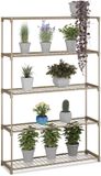 Merkloos Relaxdays Plantenrek binnen - 140 x 91 x 28 cm - Metaal - Bruin