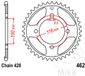 JT Sprockets JTR462.49 49T stalen achtertandwiel