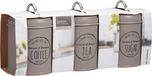 Excellent Houseware Keuken voorraad blikken - 3x stuks - taupe - suiker - thee - koffie - 11 x 16 cm