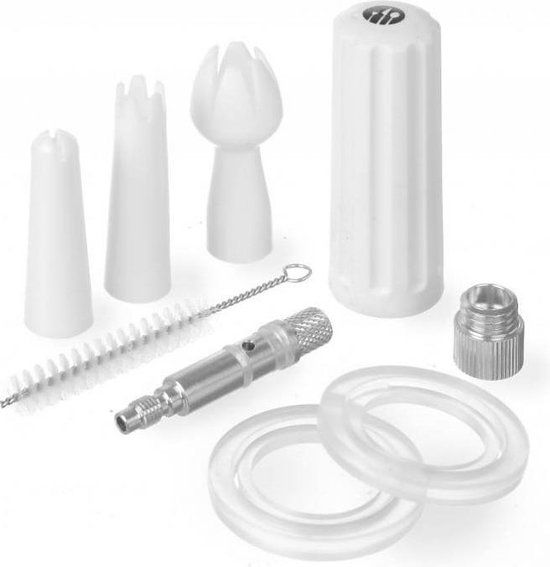 Hendi Onderdelenset voor slagroomapparaten - compleet met spuitmondjes, patroonhouder en schoonmaakborstel