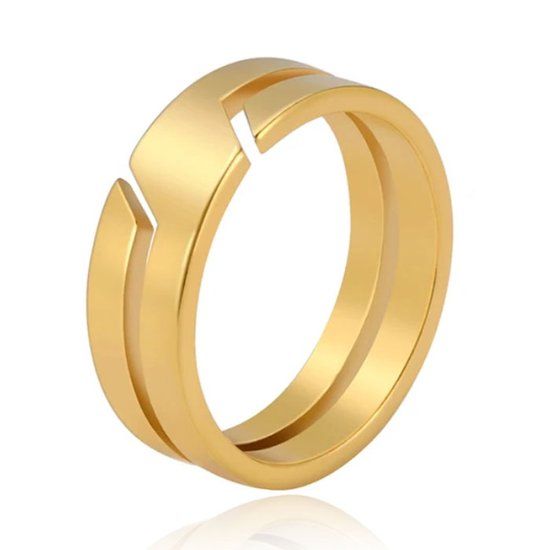 LGT JWLS Luxe LGT JWLS Gouden RVS Ring voor Heren – Elegant en Uniek-19mm