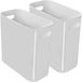 Youngever 2 stuks 10 l slanke vuilnisbak, herbruikbare plastic vuilnisbak, vuilnisbak met handgrepen voor thuiskantoor, woonkamer, studeerkamer, keuken, badkamer (grijs)