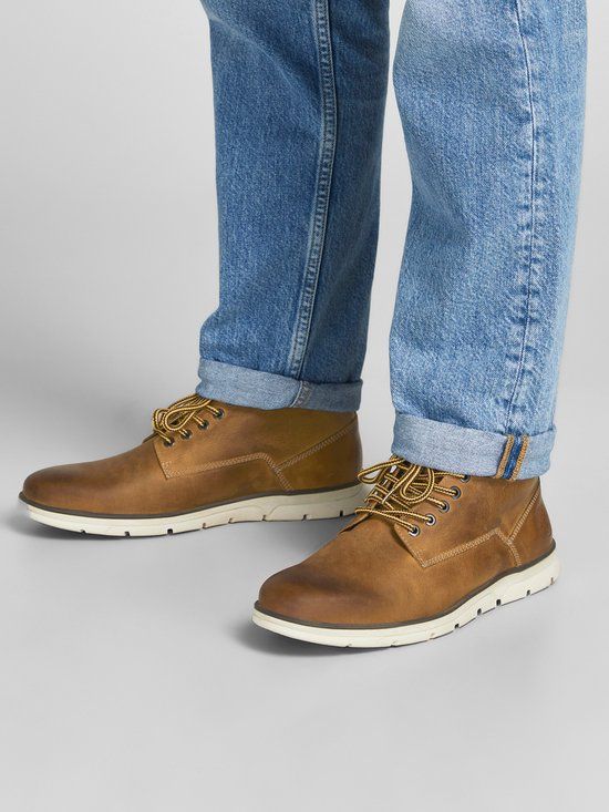 Jack & Jones Jfw Tubar Leather Heren Sneakers - Bruin - Maat 40