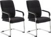 CLP XXL Anubis Set van 2 Eetkamerstoelen - Stof zwart