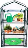 Kinzo Kweekkas - Broeikas Tuinkas 69x49x125 cm - Kweekbak met 3 Verdiepingen - Transparant Broeikast Design Met Ritssluiting - Broeikas Kweekkas voor Groenten Kweken - Groen