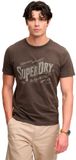 Superdry Vintage Workwear Print T-shirt Heren XXl Katoen Carbon Black