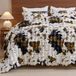 Linge de lit en peluche motif vache, 220 x 240 cm
