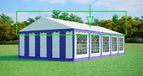 Toit de remplacement pour tente de réception 5x10 m – PVC 500 g/m², hauteur latérale 2 m, sans armature - Bleu-blanc