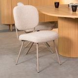 LABEL51 Dining Chair Singapore - Natural - Bouclé - Taupe Metal Frame