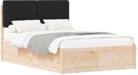 vidaXL Bedframe met Gevoerde Hoofdbord Zwart 120 x 200 cm