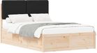 vidaXL Bedframe met Gevoerde Hoofdbord Zwart 120 x 200 cm