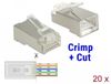 Delock RJ45 Crimp+Cut Plug Cat.6 STP 20 pieces