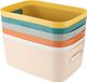 Merkloos Set van 6 Opbergdozen Plastic - 24x16x9 cm - Diverse Kleuren