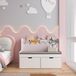 en.casa Kindermeubel Vestnes kinderbank met opbergrek en kussen 100x70x45 cm wit en roze
