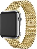 Strap-it Stalen Parel schakel band - Goud