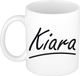Bellatio Decorations Kiara Naam koffiemok - beker - met sierlijke letters - wit