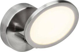 Brilliant lamp Pluto LED wandspot ijzer / wit | 1x 5W LED geïntegreerd (SMD), (500lm, 3000K) | Schaal A ++ tot E | Draaibare kop