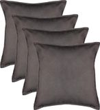 Atmosphera Bank/sierkussens huiskamer Sophia - 4x stuks - 52 x 52 cm - Donkergrijs - polyester - met rits