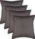 Atmosphera Bank/sierkussens huiskamer Sophia - 4x stuks - 52 x 52 cm - Donkergrijs - polyester - met rits